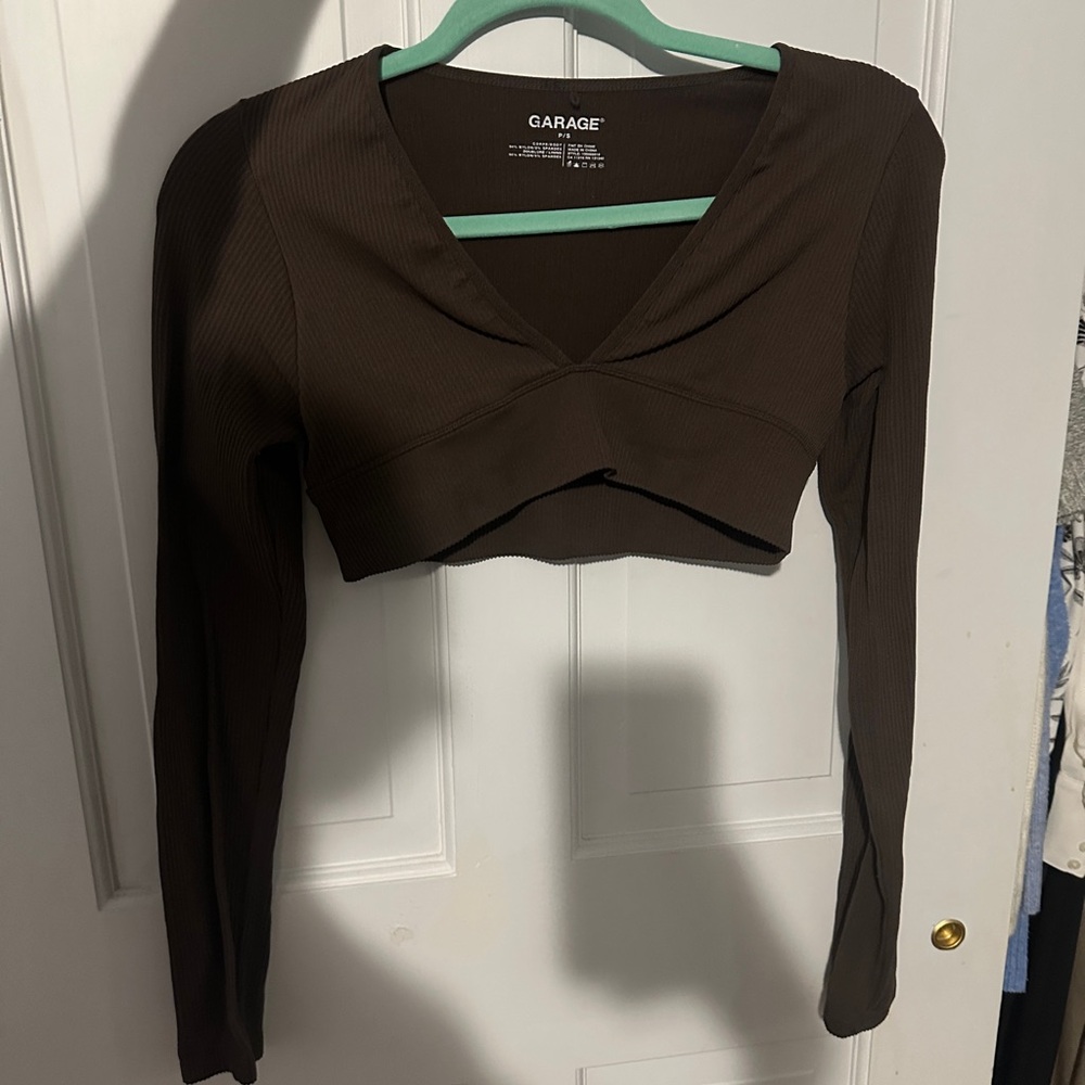 Garage Black Long Sleeve Cut Out Blouse